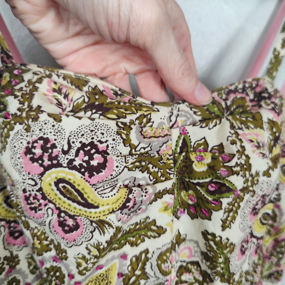 Vintage Anthropologie Elevenses Dress Womens 2‎ Cream Floral Print Sequins Boho - Picture 6 of 13